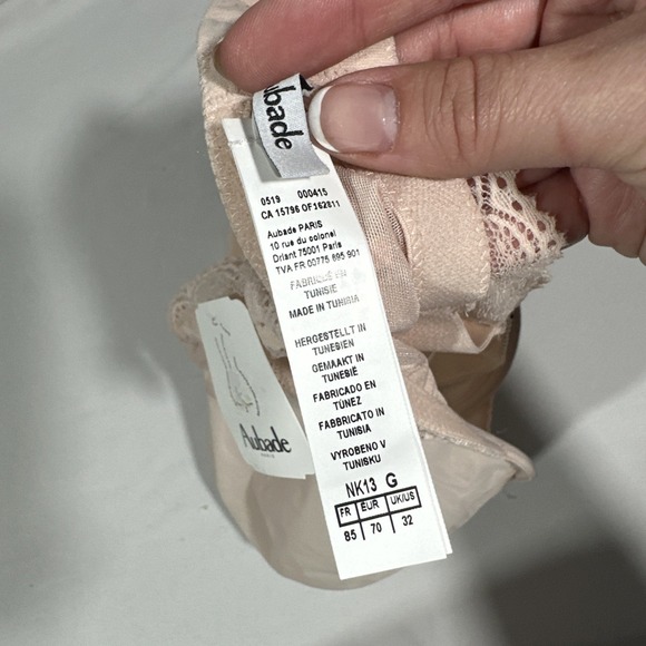 NWT Aubade [ 32G US‎ ] NK13 Underwire Lace Bra in Nude D'Ete #7012 - Picture 10 of 11
